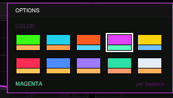 TT-HYPERCLAP options box with the ten colour schemes