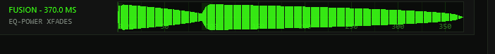 The FUSION row showing the resulting kick waveform and total length