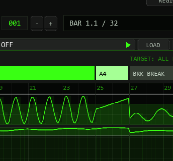 Open preset list showing the factory section with Driver 32 Bars, Melodic 32 Bars, Scream 32 Bars and more
